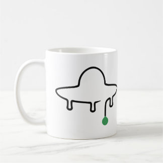 Taza De Café OVNI minimalista dibujado con una línea con gota v