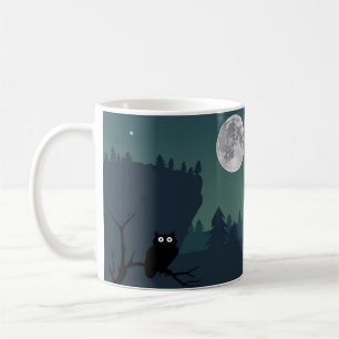 TAZA DE CAFÉ OVNI POR LA NOCHE