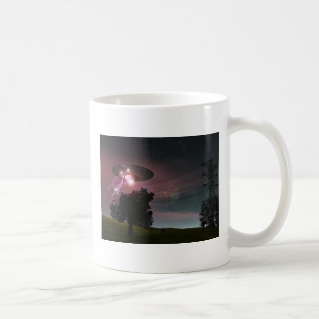 Taza De Café OVNI sobre Powerlines 2 Mug (Derecha)