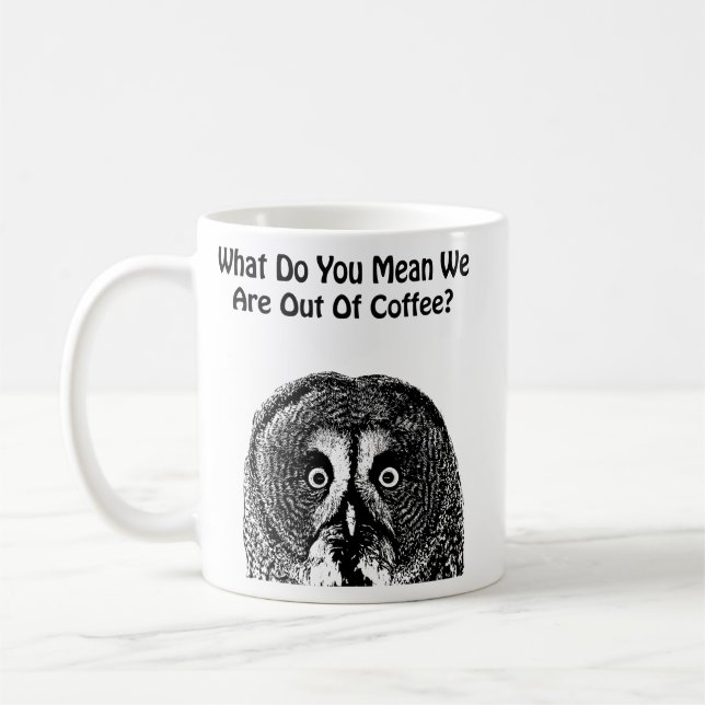 Taza De Café Owl Face Animals café arte divertido (Izquierda)