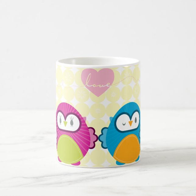 Taza De Café OWL LOVE :: chica brillante + niño (Centro)
