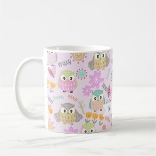 Taza De Café Owl Pastel Pink