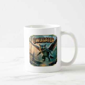 Taza De Café Owligator Illustration – Owl Alligator Funny Scary