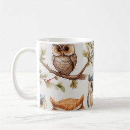Taza De Café Owls on a Branch IV