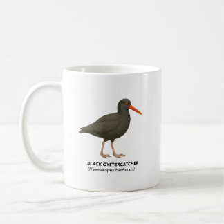 Taza De Café Oystercatcher negro - Aves de California