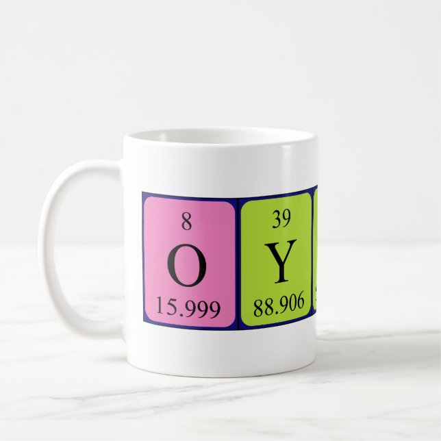Taza De Café Øyvind nombre de tabla periódica mug (Izquierda)