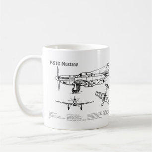 Taza De Café P-51D Mustang - Plano aéreo BD