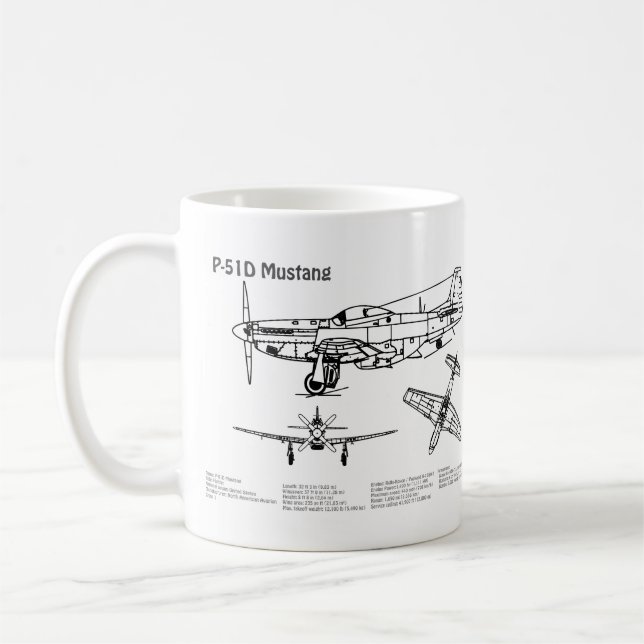 Taza De Café P-51D Mustang - Plano aéreo BD (Izquierda)