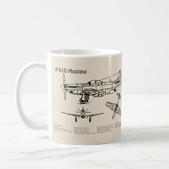 Taza De Café P-51D Mustang - Plano aéreo SD (Izquierda)