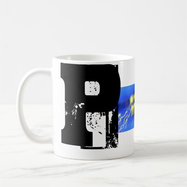 Taza De Café P Monograma tipográfico Guay Mug (Izquierda)