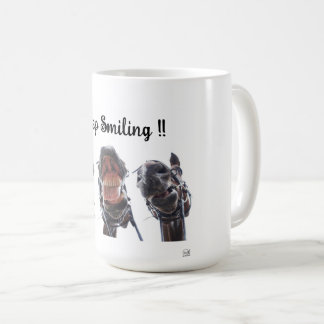 Taza De Café Paarden in de mond gekeken. 3 paarden lachend.