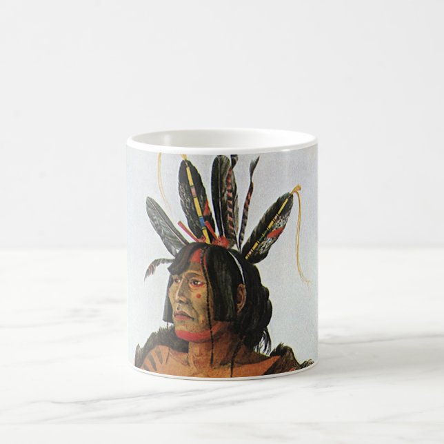 Taza De Café Pachtuwa-Chta, retrato de guerrero arikara de Bodm (Centro)