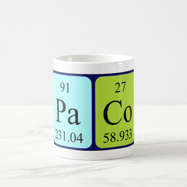 Taza De Café Paco nombre de tabla periódica mug (Centro)