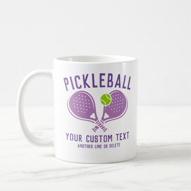 Taza De Café Paddle & Ball del equipo de personalizado Pickleba (Izquierda)