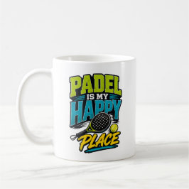 Taza De Café Padel Es Mi Lugar Feliz Retro Deportes