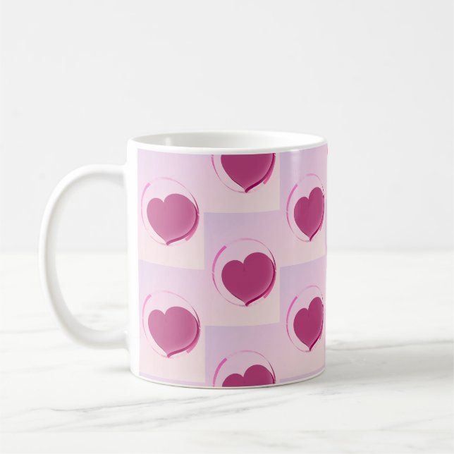 Taza De Café Padrão fofo de pequenos corações. (Izquierda)