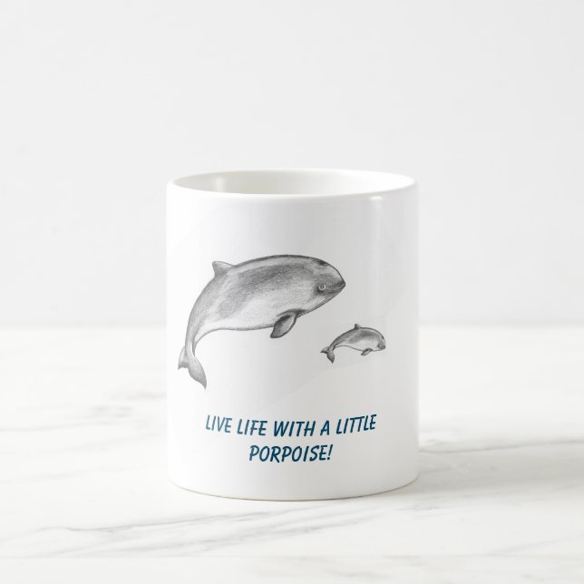 Taza De Café Padre adorable de la marsopa con ternera (Centro)