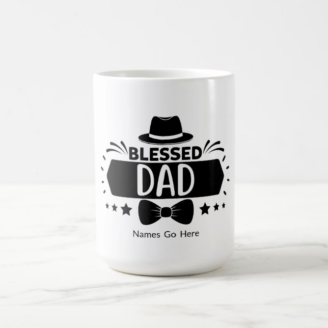 Taza De Café Padre Bendecido Personalizado 15 Oz Mug (Centro)