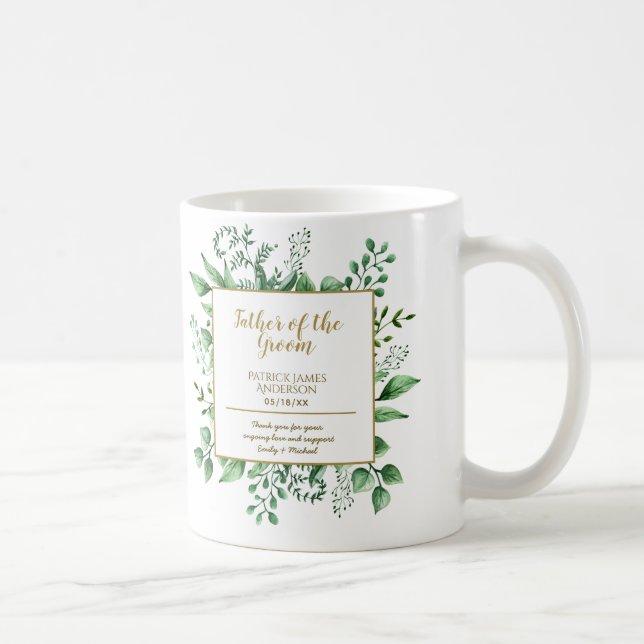 Taza De Café Padre conmemorativo del Personalizado Groom Grooms (Derecha)