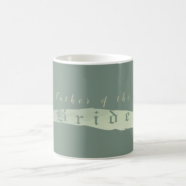 Taza De Café "Padre de la novia"Drk.Verde azulado Boda texto "a (Centro)