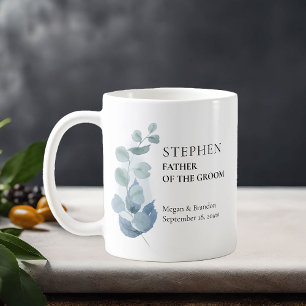 Taza De Café Padre del novio Eucalipto Verdor Boda