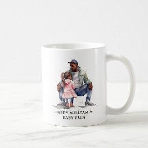 Taza De Café Padre e hija negros personalizados (7)