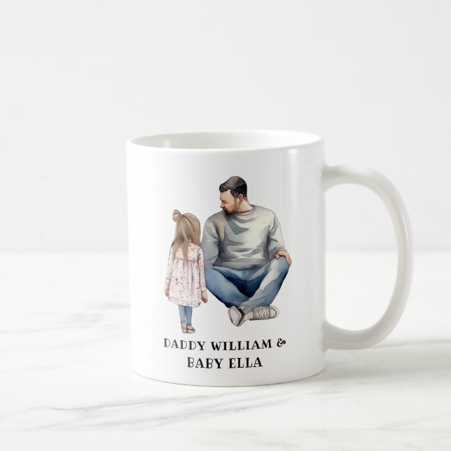 Taza De Café Padre e hijas personalizados (12) (Derecha)