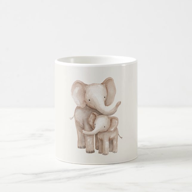 Taza De Café Padre Elefante & Bebé (Centro)