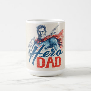 Taza De Café "Padre Héroe" Ilustración de Superhéroe con Biberó
