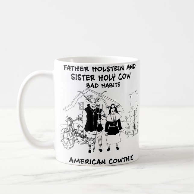 Taza De Café Padre Holstein y hábitos de la vaca santa de la (Izquierda)