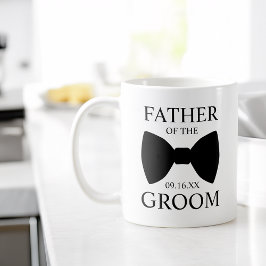 Taza De Café Padre moderno de la Bowtie del Groom