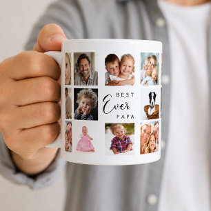 Taza De Café Padre papá collage de fotos blanco negro