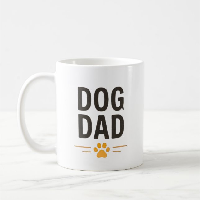 Taza De Café Padre Perro con Diseño Simple de Pata (Izquierda)