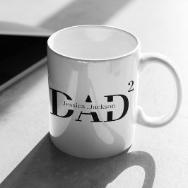 Taza De Café Padre Personalizado Con Dos Niños Café Mug