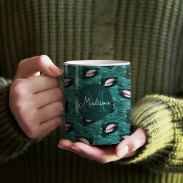 Taza De Café Padres nadando en el patrón del agua