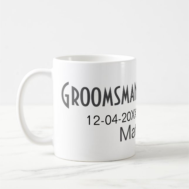 Taza De Café Padrino añadir nombre fecha año gris cuello lazo t (Izquierda)