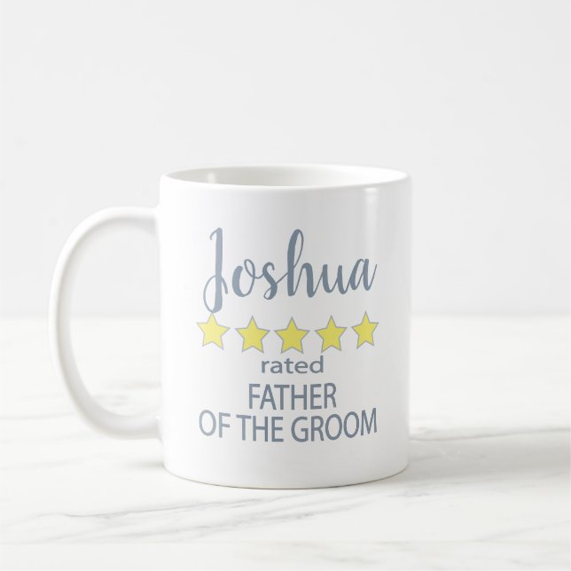 Taza De Café Padrino de Boda 5 Estrellas (Izquierda)