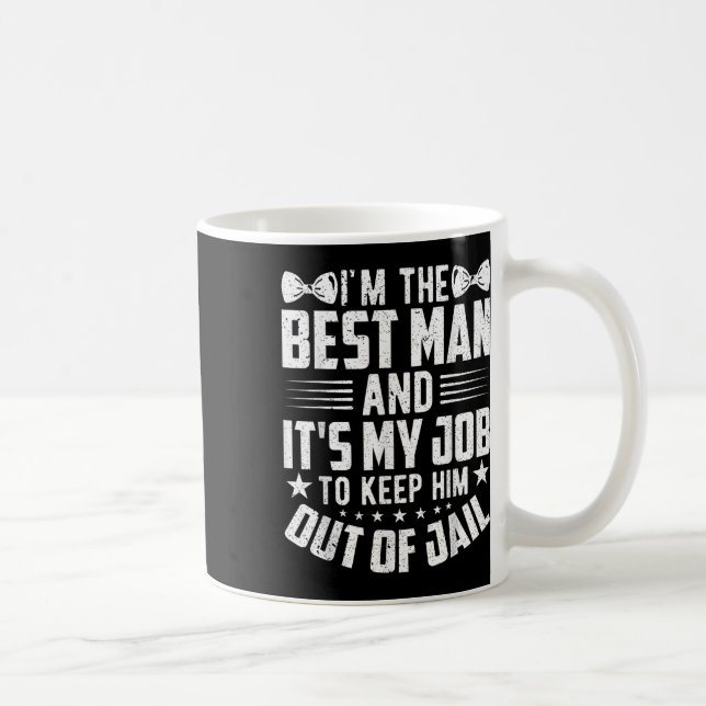 Taza De Café Padrino de Boda Amigos del Novio Divertido Despedi (Derecha)