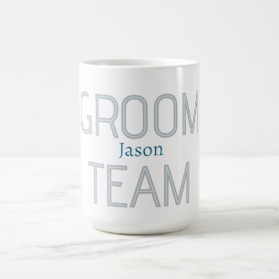 Taza De Café padrino de boda apuesto equipo del novio gris azul