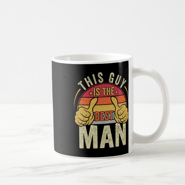 Taza De Café Padrino Retro Boda Amigos del Novio Divertido Desp (Derecha)