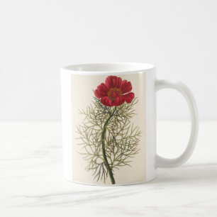 Taza De Café Paeony con hojas fino