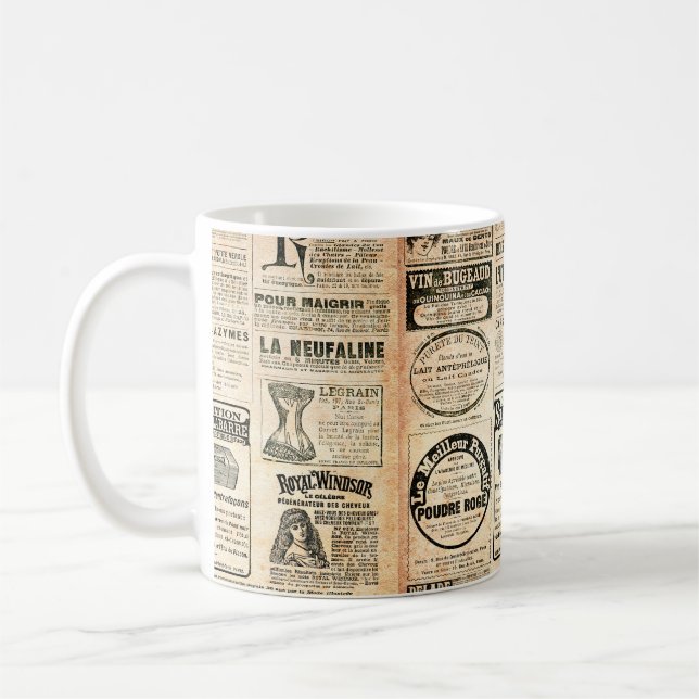 Taza De Café Página de un periódico con publicidad - Enfermedad (Izquierda)