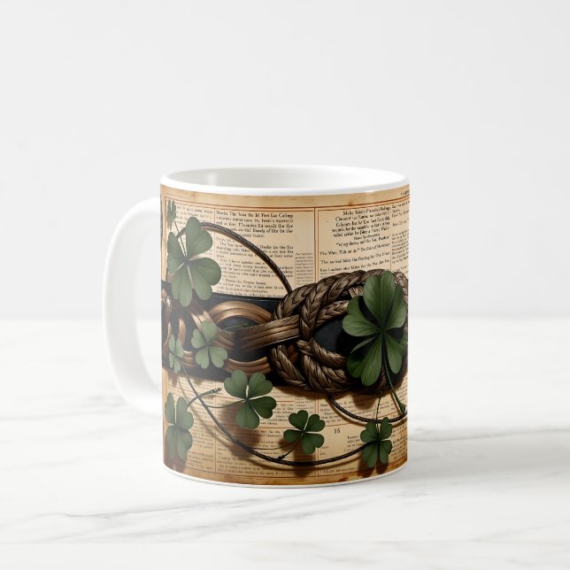 Taza De Café Página Diario de correo basura de Shamrock (Anverso izquierdo)