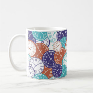 Taza De Café Página Divertida Llena de Caras de Reloj
