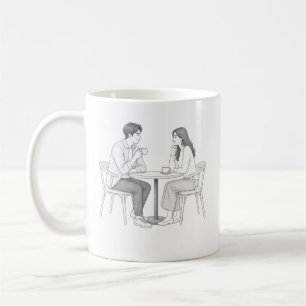 Taza De Café Página para colorear de cita de café de pareja rom