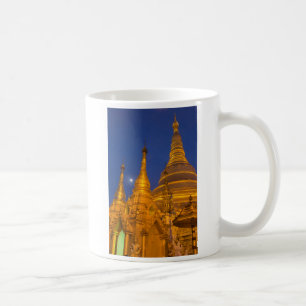 Taza De Café Pagoda Shwedagon de noche, Myanmar