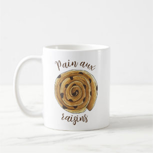 Taza De Café Pain Aux Raisins Panadería Francesa