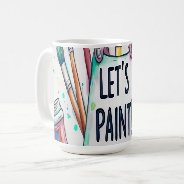 Taza De Café Paint Brushes Let's Paint (Anverso izquierdo)