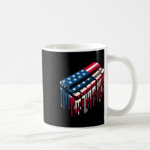 Taza De Café Paint Drip Harmonica Bandera Estadounidense 4 De J