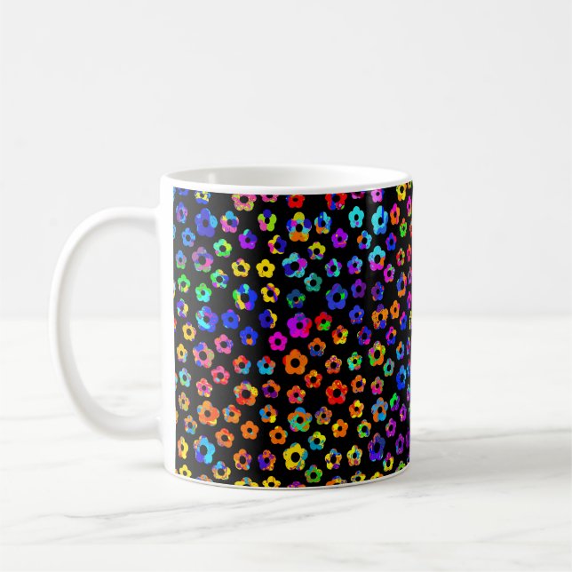 Taza De Café Paint Splatter Flowers (Izquierda)